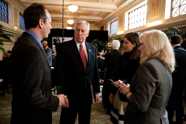 House Minority Whip Steny Hoyer after his speech to Third Way on the deficit