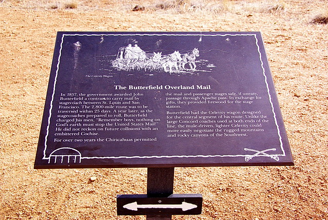 Butterfield Stagecoach Overland Mail sign