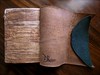 Classic leather journal handbound with artisan paper and papyrus