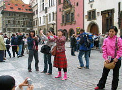 Prague  - June 2005 - Japanese Tourists Shooting Themselves