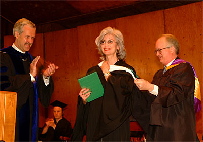 Grammy Award-winning Country Singer EMMYLOU HARRIS Receives an Honorary Degree from President Paul LeBlanc and Chairman of the Board of Trustees Ted Wendell