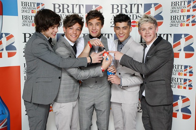 One Direction at the BRIT AWARDS 2012. Pic: jmenternational