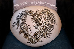 Heart Belly Henna Design - for Valentine's Day!