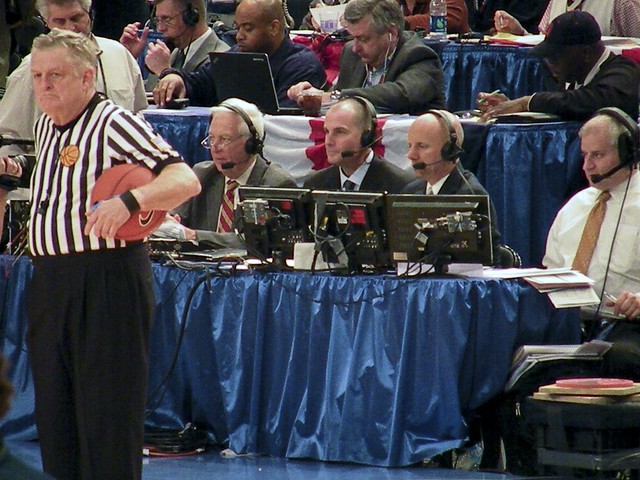 Referee Tim Higgins, Broadcasters Bill Raftery, Jay Bilas & Sean McDonough