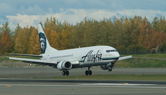 Alaska Air 737 Combi landing at ANC