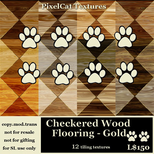 PixelCat Textures - Checkered Wood Flooring - Gold