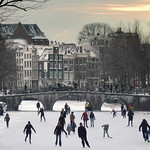 Amsterdam's canals become all-natural ice-skating venues