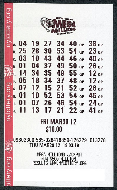 Winning ticket in the $640 million MEGA MILLIONS lottery, 03/30/12