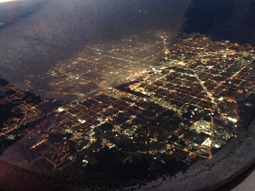 View of Las Vegas from the plane to LAX