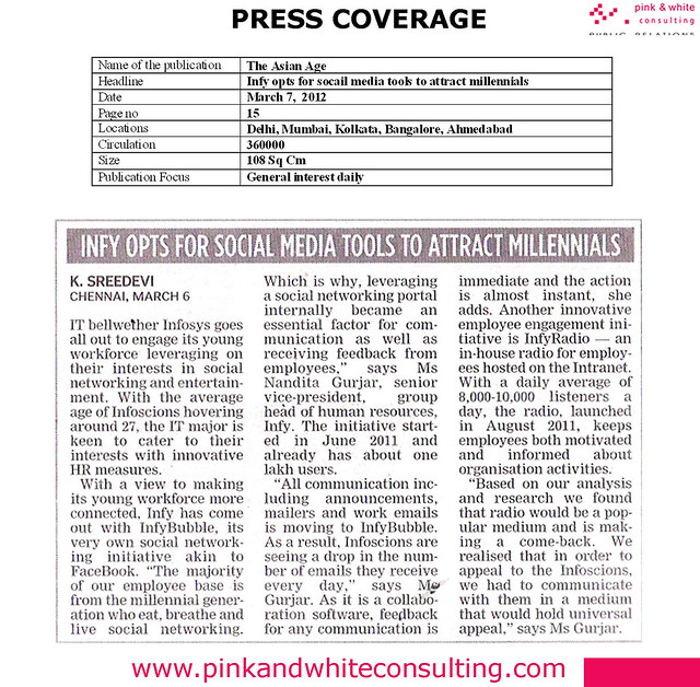 2012-03-07,The Asian Age-Infy opts for socail media tools to attract millennials