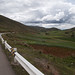 La discesa con campi coltivati per Huancayo