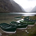 Le barche per un giro turistico della laguna Llanganuco