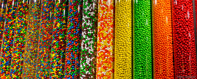 Wall of chocolate - M&Ms World in NYC
