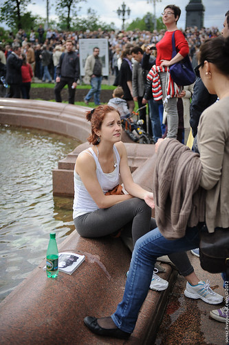 At the fountain, on Pushkin Square. ©  Evgeniy Isaev