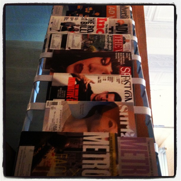 Magazine Rack! Newest addition to the @ROKKANmedia office ambience.