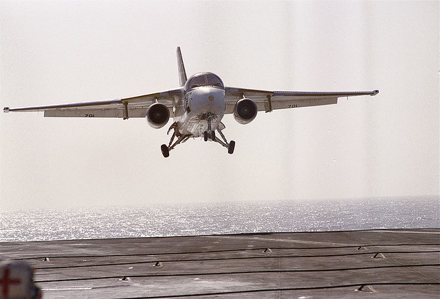 Lockheed S-3 Viking on approach for a "touch and go" aboard the USS ENTERPRISE -  1984