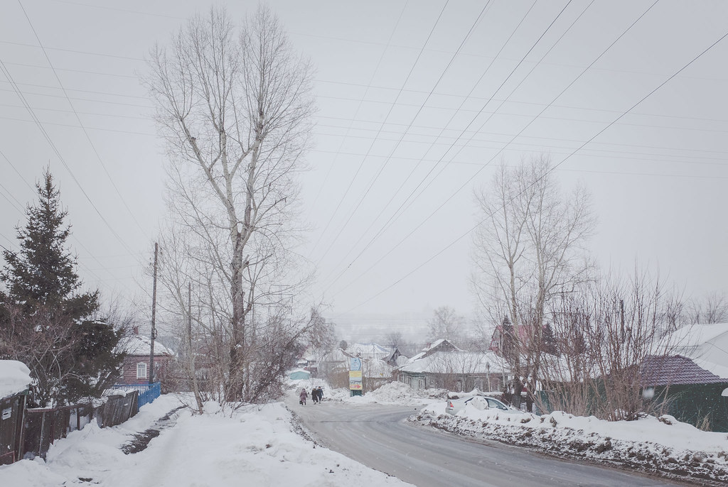 : Snowy winter day, Lva Tolstogo street
