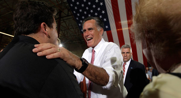 MITT ROMNEY MAKES PITCH TO AREAS ON UPSWING