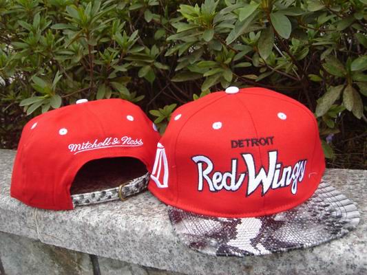 NHL Detroit RED WINGS SnakeSkin Adjustable Snapback Hat Scarlet