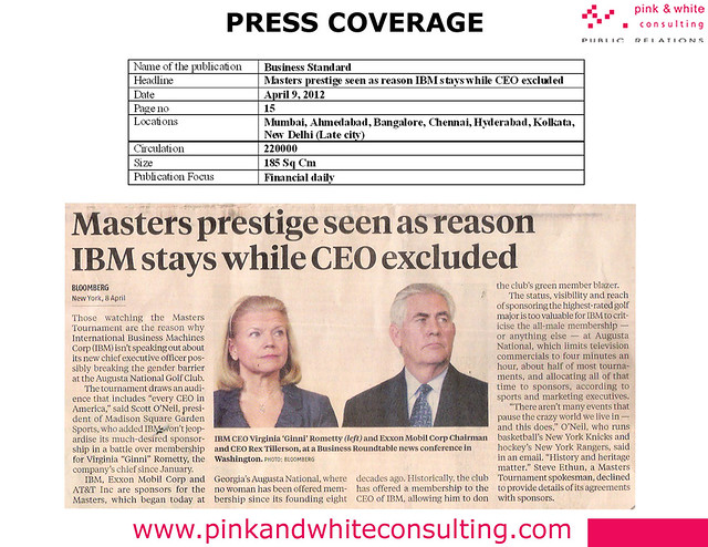2012-04-09,Business Standard-Masters prestige seen as reason IBM stays while CEO excluded