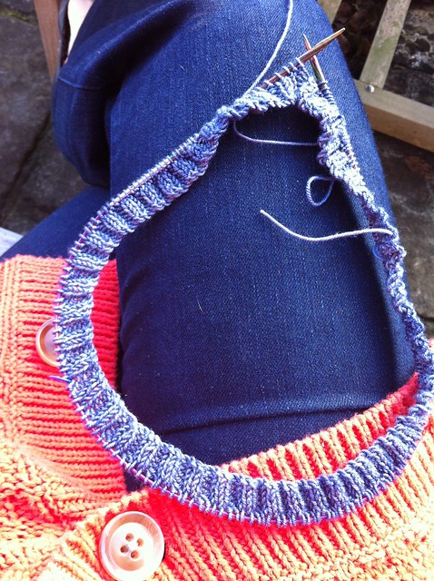 Roxborough Dolman - knitting in the sun