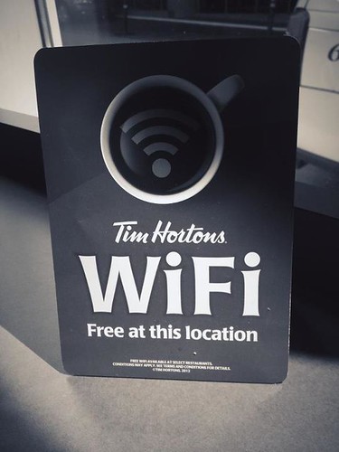 Free WiFi at Timmies? This will be big for Canadians. (at Tim Hortons) http://4sq.com/dvHtxE