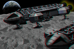 Space 1999 Eagle in Moon Flight 3D