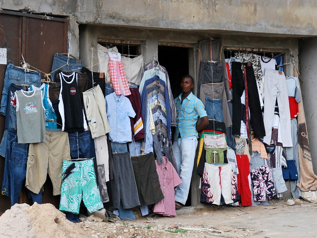Selling cloth in Nacala