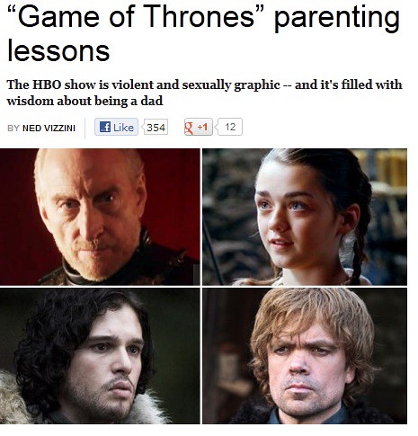 GAME OF THRONES parenting lessons