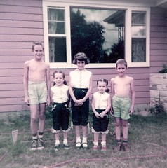 Patrice, Aleda, and two cousins - summer 1955