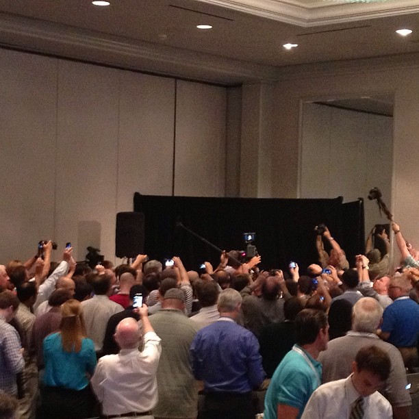 Somewhere in there in Johnny Manziel at SEC Media Days