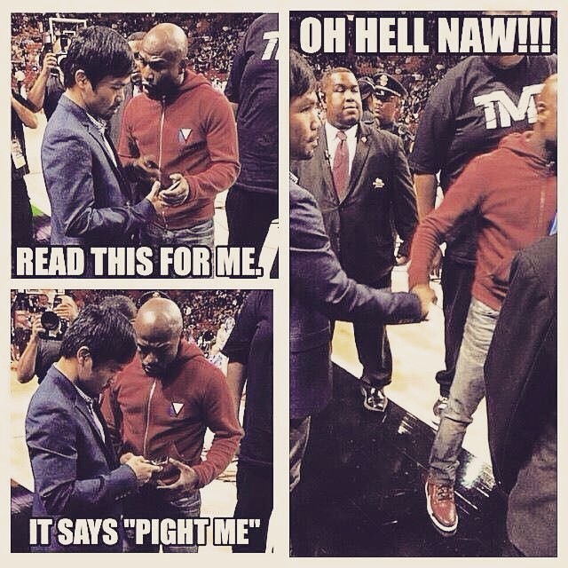 Meanwhile at the basketball game.#MAYWEATHER #Pacquiao #MegaFight