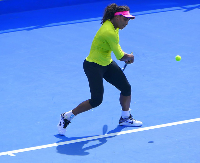 Serena Williams on the Practice Court Last Friday.