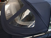 Mercedes W107 typisches Originalverdeck mit Eselsohren und freiliegender Verdeckklappendichtung