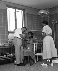 Dr. R.L. Anderson and nurse Lottie Mae Chauis examine an expectant mother at the FAMU Hospital in Tallahassee, Florida