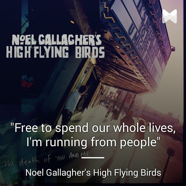 Now playing ♫ The Death of You and Me with #lyrics by Noel Gallaghers High Flying Birds | via #musiXmatch app