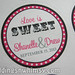 Love is Sweet Black and Hot Pink Wedding Custom Label/Sticker with Dotted Border <a style="margin-left:10px; font-size:0.8em;" href="http://www.flickr.com/photos/37714476@N03/11294461483/" target="_blank">@flickr</a>