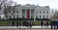 World AIDS Day - Red Ribbon on the White House Portico 33923