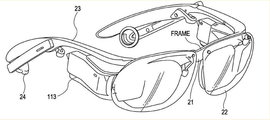 Патент на очки от Sony