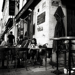 early morning in Marseille, southern France : sidewalk bar