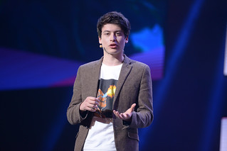 Nick D'Aloisio on stage at CES 2014