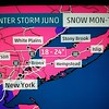 Monday and Tuesday in NYC, 24 inches.  Break out the sleds!  Stock up on chocolate! #juno #nyc #blizzard #snow #storm #weather #map