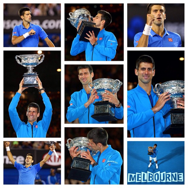 Im so privileged and honoured and grateful to be standing here as a champion for the fifth time, to be in the elite group of players with Sir Roy Emerson and all the legends of our sport. - Novak Djokovic  a 7-6(5) 6-7(4) 6-3 6-0 win by #novakdjokovic