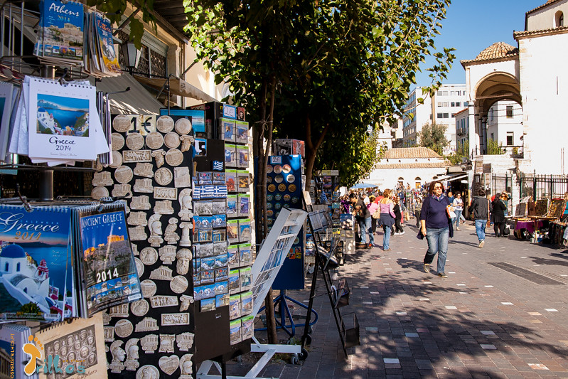 O mercado Monastiraki, em Atenas