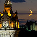 Balmoral, Edinburgh Castle and Moon 9 Sept 2013