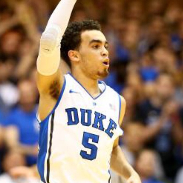 Freshman Tyus Jones was fabulous in Dukes 92-90 OT win over North Carolina. Jones, 22-pts, eight assists and seven boards was super clutch. Thursday night 6pm ET tune into Basketball & Beyond w/Coach K  on Sirius XM College Sports Nation Ch 91. Looking