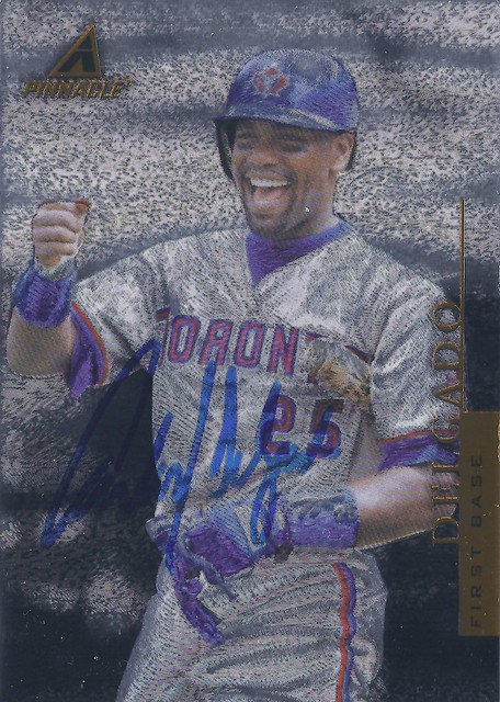 1998 Pinnacle Museum Collection - Carlos Delgado #PP31 (First Baseman) - Autographed Baseball Card (Toronto Blue Jays)