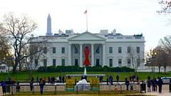 World AIDS Day - Red Ribbon on the White House Portico 33919