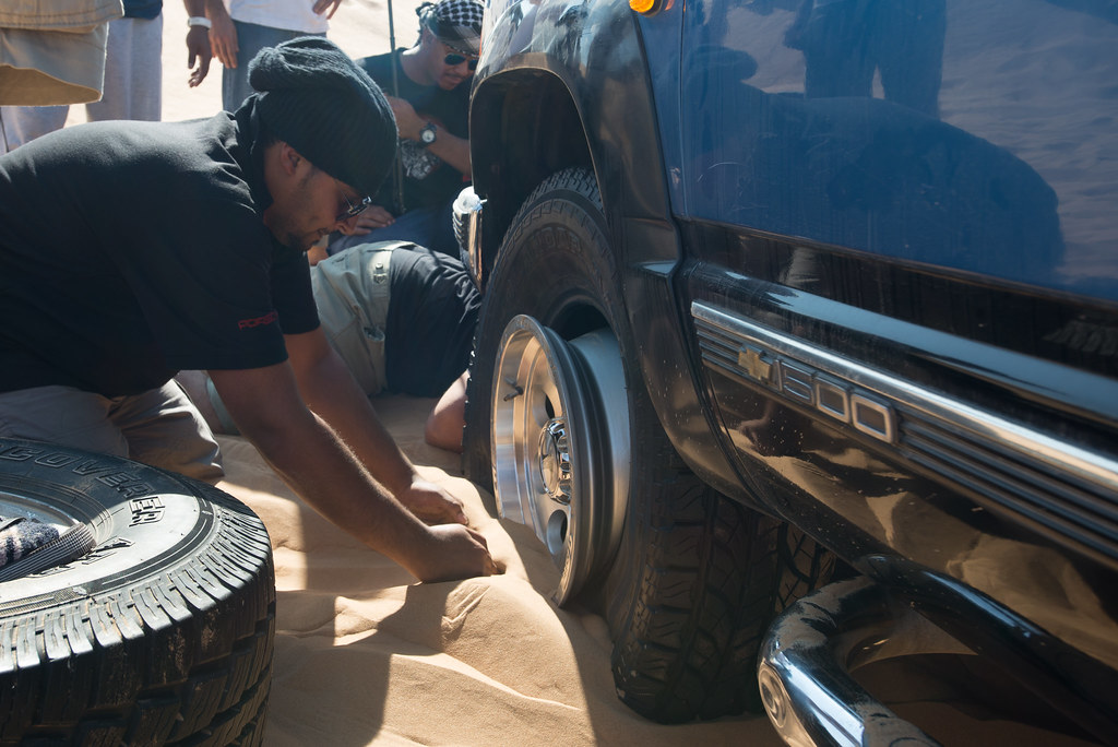 Fixing a flat in the sand