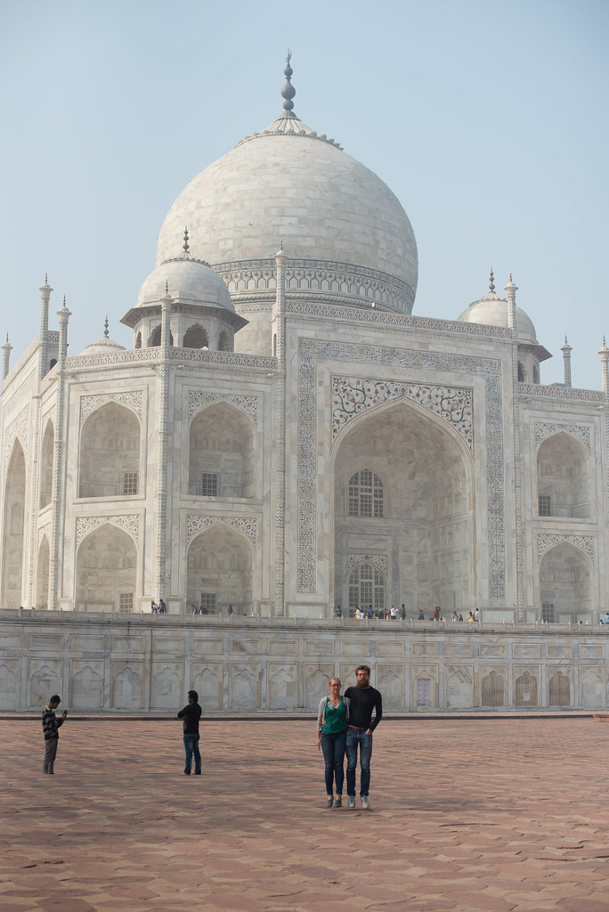 Floating in front of the Taj Mahal